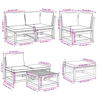 7 Piece Garden Lounge Set with Cushions Solid Wood Acacia Payday Deals