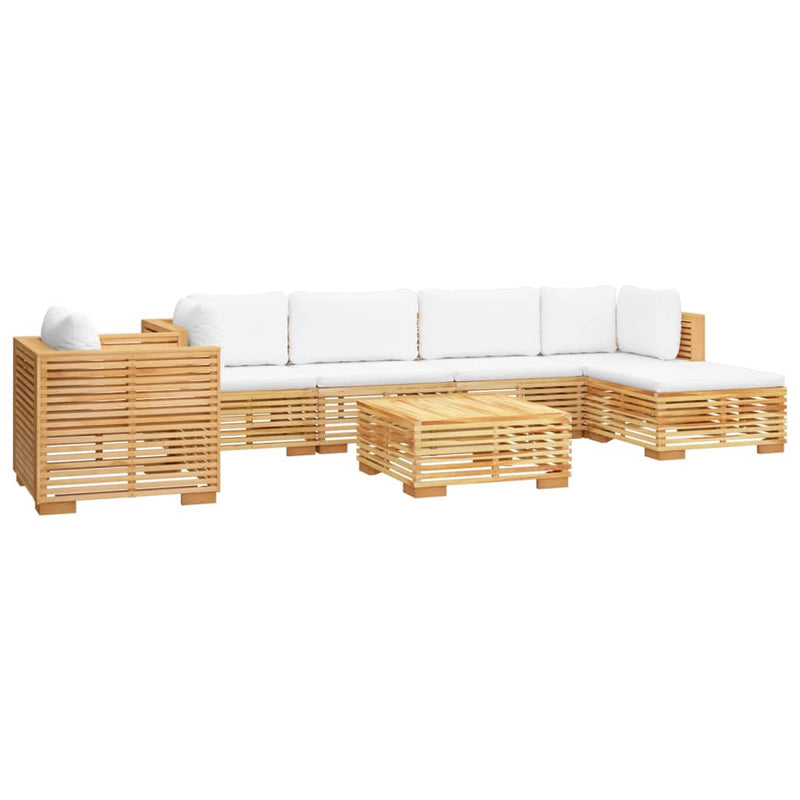 7 Piece Garden Lounge Set with Cushions Solid Wood Teak Payday Deals