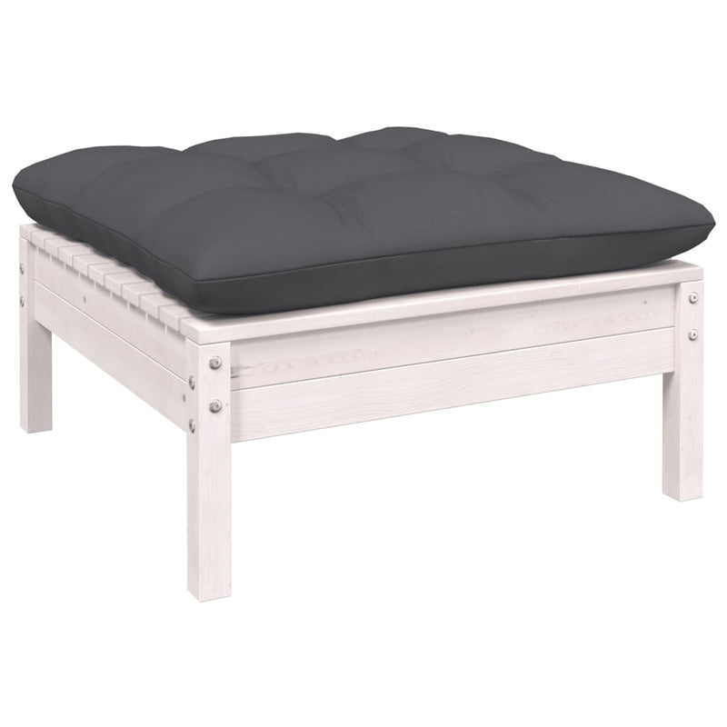 7 Piece Garden Lounge Set with Cushions White Pinewood Payday Deals