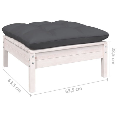 7 Piece Garden Lounge Set with Cushions White Pinewood Payday Deals