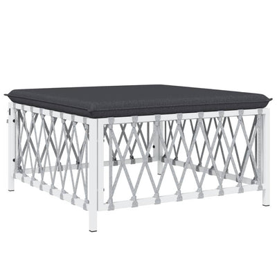 7 Piece Garden Lounge Set with Cushions White Steel Payday Deals