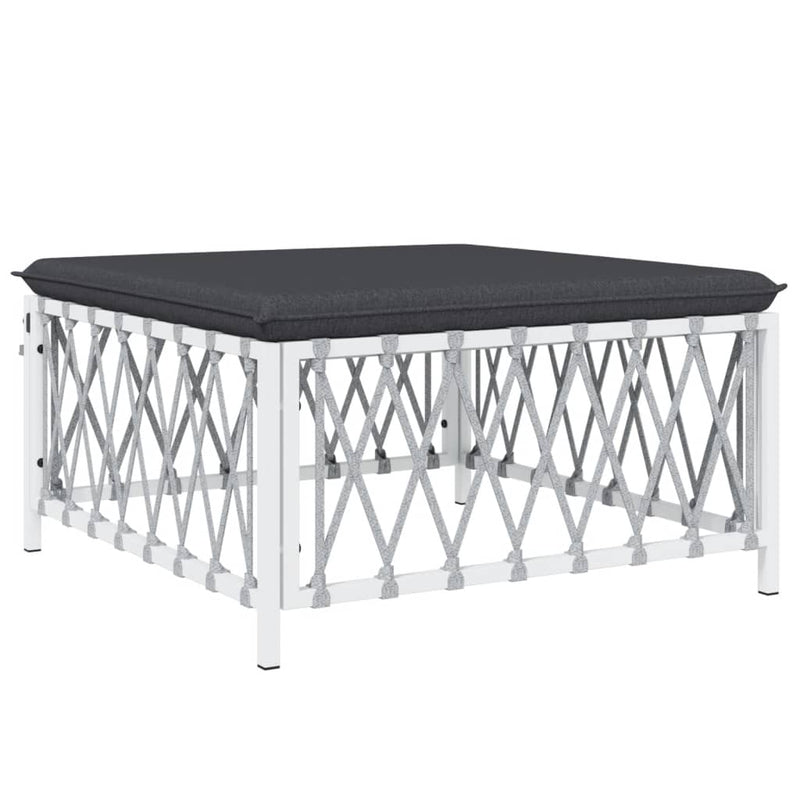 7 Piece Garden Lounge Set with Cushions White Steel Payday Deals