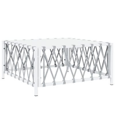 7 Piece Garden Lounge Set with Cushions White Steel Payday Deals