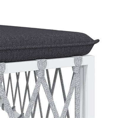 7 Piece Garden Lounge Set with Cushions White Steel Payday Deals