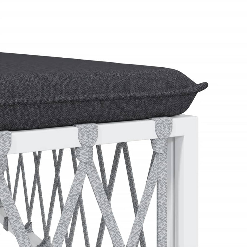 7 Piece Garden Lounge Set with Cushions White Steel Payday Deals