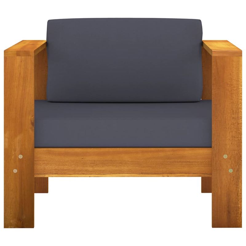 7 Piece Garden Lounge Set with Dark Grey Cushions Acacia Wood Payday Deals