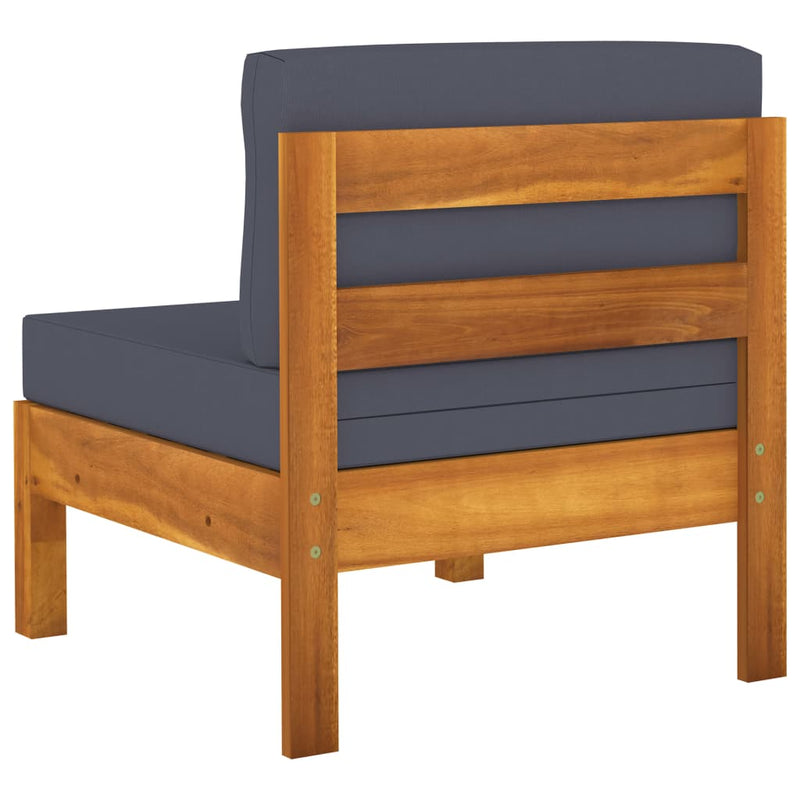 7 Piece Garden Lounge Set with Dark Grey Cushions Acacia Wood Payday Deals