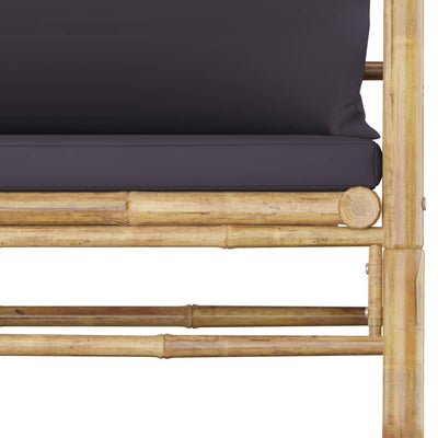 7 Piece Garden Lounge Set with Dark Grey Cushions Bamboo Payday Deals