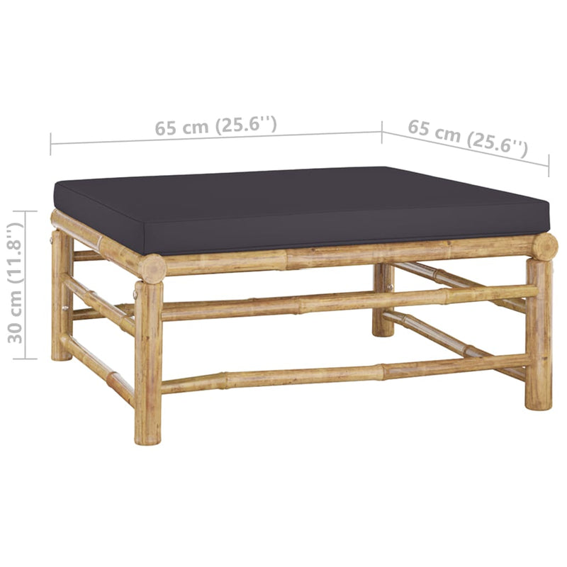 7 Piece Garden Lounge Set with Dark Grey Cushions Bamboo Payday Deals
