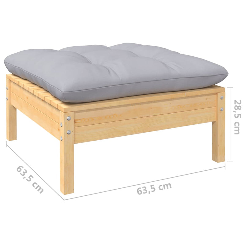 7 Piece Garden Lounge Set with Grey Cushions Pinewood Payday Deals
