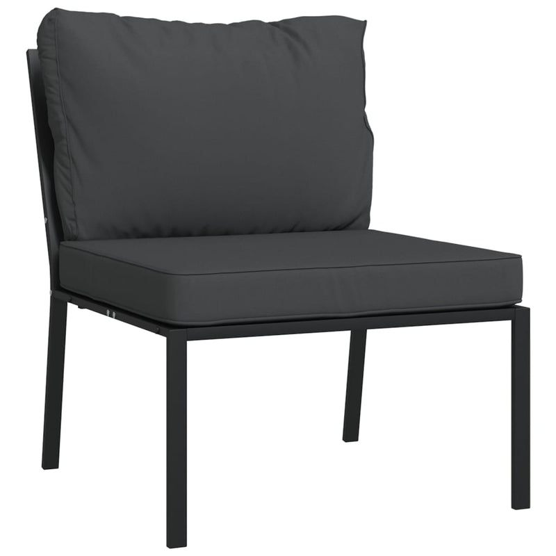 7 Piece Garden Lounge Set with Grey Cushions Steel Payday Deals