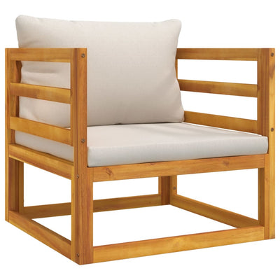 7 Piece Garden Lounge Set with Light Grey Cushions Solid Wood Payday Deals