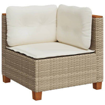 7 Piece Garden Sofa Set with Cushions Beige Poly Rattan Payday Deals
