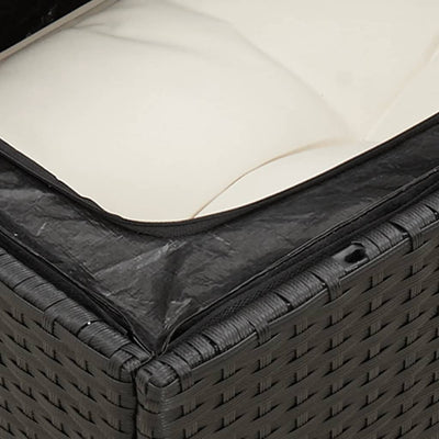 7 Piece Garden Sofa Set with Cushions Black Poly Rattan Payday Deals
