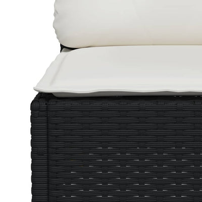 7 Piece Garden Sofa Set with Cushions Black Poly Rattan Payday Deals