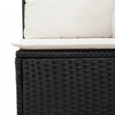 7 Piece Garden Sofa Set with Cushions Black Poly Rattan Payday Deals