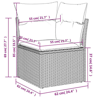 7 Piece Garden Sofa Set with Cushions Black Poly Rattan Payday Deals