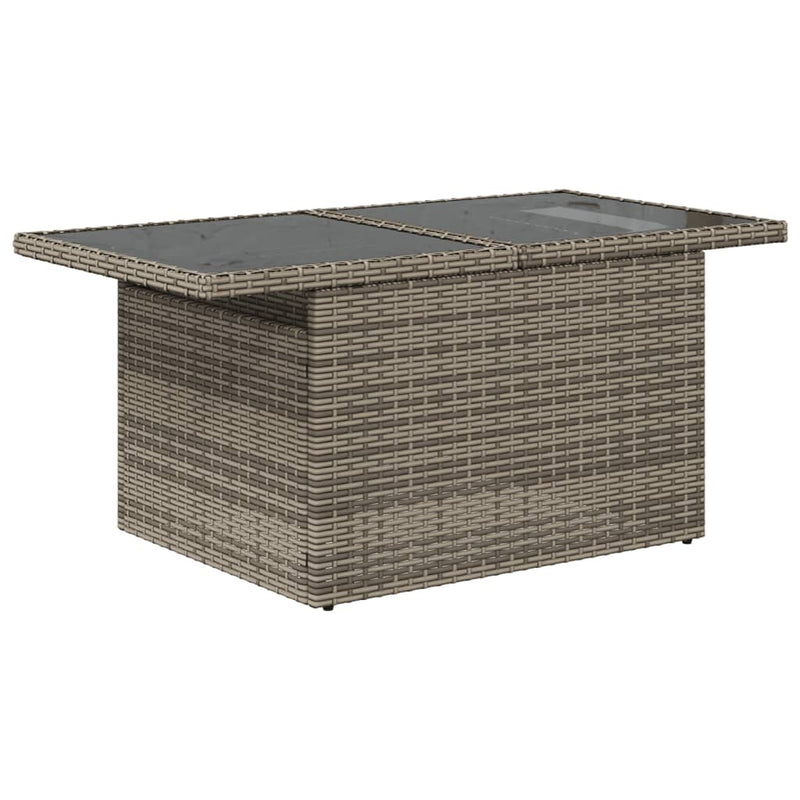 7 Piece Garden Sofa Set with Cushions Grey Poly Rattan Payday Deals