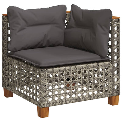 7 Piece Garden Sofa Set with Cushions Grey Poly Rattan Payday Deals