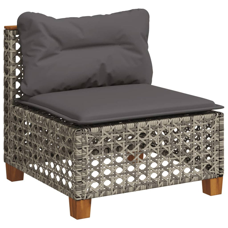 7 Piece Garden Sofa Set with Cushions Grey Poly Rattan Payday Deals