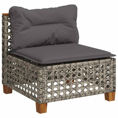 7 Piece Garden Sofa Set with Cushions Grey Poly Rattan Payday Deals