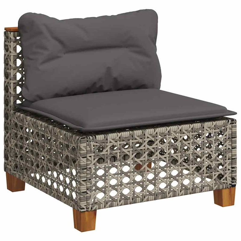 7 Piece Garden Sofa Set with Cushions Grey Poly Rattan Payday Deals