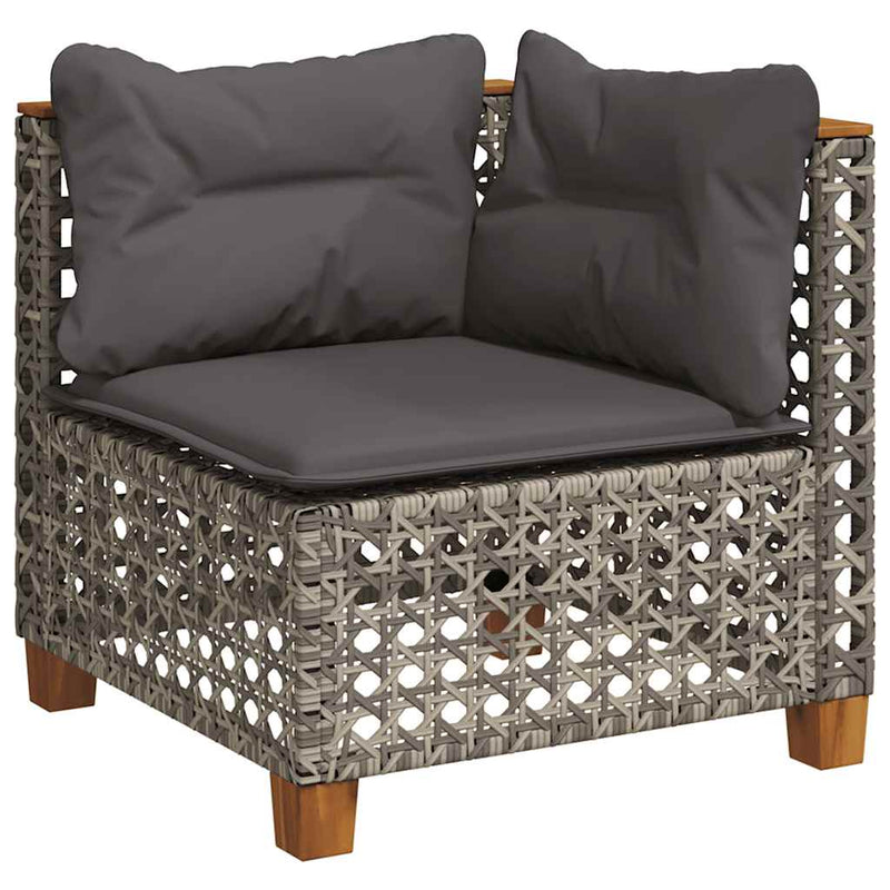 7 Piece Garden Sofa Set with Cushions Grey Poly Rattan Payday Deals