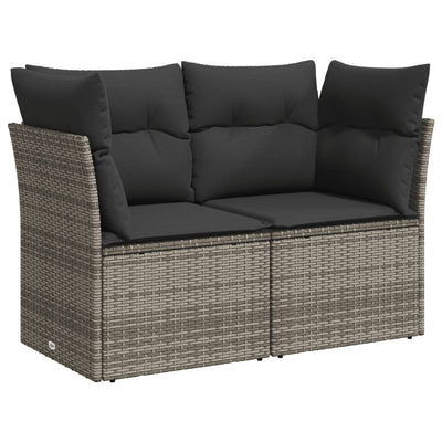 7 Piece Garden Sofa Set with Cushions Grey Poly Rattan Payday Deals