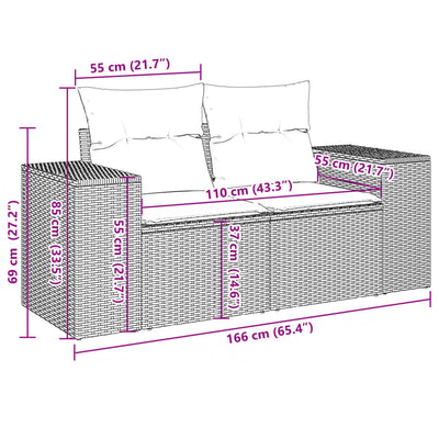 7 Piece Garden Sofa Set with Cushions Grey Poly Rattan Payday Deals