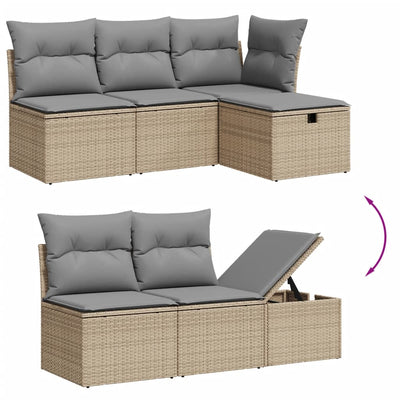 7 Piece Garden Sofa Set with Cushions Grey Poly Rattan Payday Deals