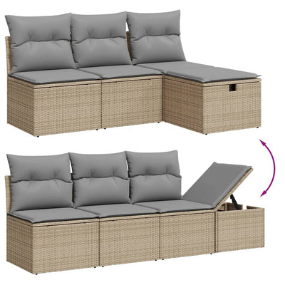 7 Piece Garden Sofa Set with Cushions Grey Poly Rattan Payday Deals