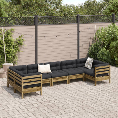 7 Piece Garden Sofa Set with Cushions Impregnated Wood Pine Payday Deals