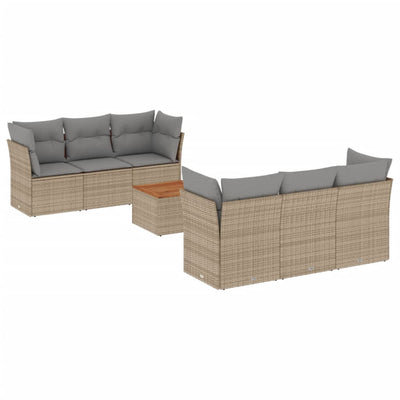 7 Piece Garden Sofa Set with Cushions Mix Beige Poly Rattan Payday Deals