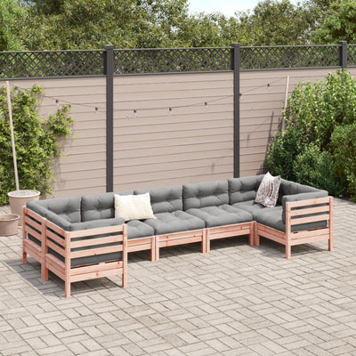 7 Piece Garden Sofa Set with Cushions Solid Wood Douglas Fir Payday Deals
