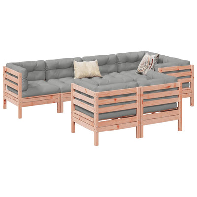 7 Piece Garden Sofa Set with Cushions Solid Wood Douglas Fir