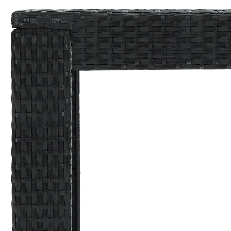 7 Piece Outdoor Bar Set with Cushions Poly Rattan Black Payday Deals