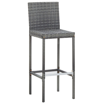 7 Piece Outdoor Bar Set with Cushions Poly Rattan Grey Payday Deals