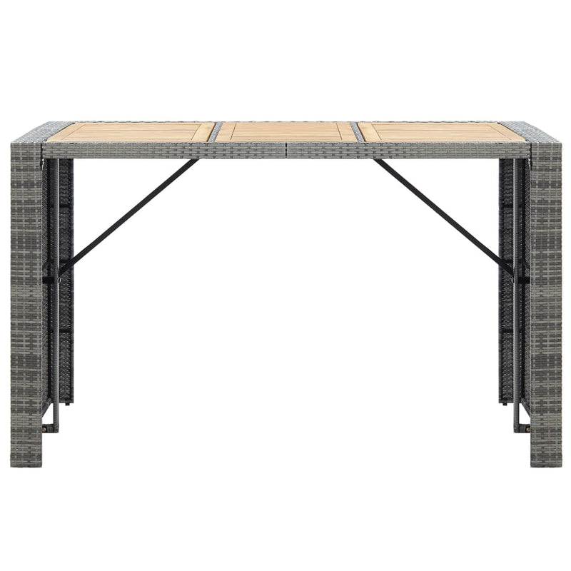 7 Piece Outdoor Bar Set with Cushions Poly Rattan Grey Payday Deals