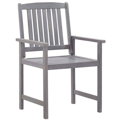 7 Piece Outdoor Dining Set Grey Solid Acacia Wood Payday Deals