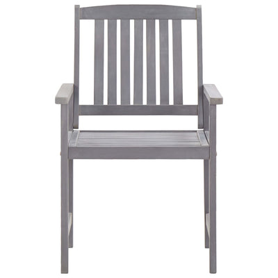 7 Piece Outdoor Dining Set Grey Solid Acacia Wood Payday Deals