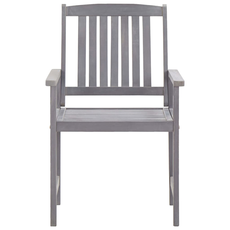 7 Piece Outdoor Dining Set Grey Solid Acacia Wood Payday Deals