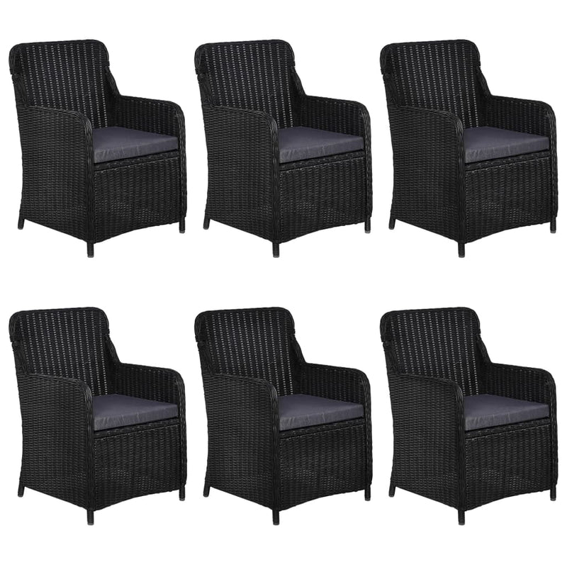 7 Piece Outdoor Dining Set Poly Rattan Black Payday Deals
