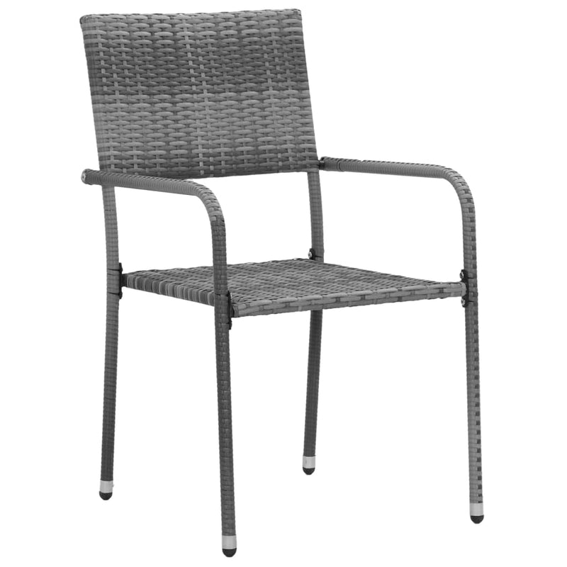 7 Piece Outdoor Dining Set Poly Rattan Grey Payday Deals