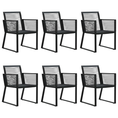 7 Piece Outdoor Dining Set PVC Rattan Black Payday Deals