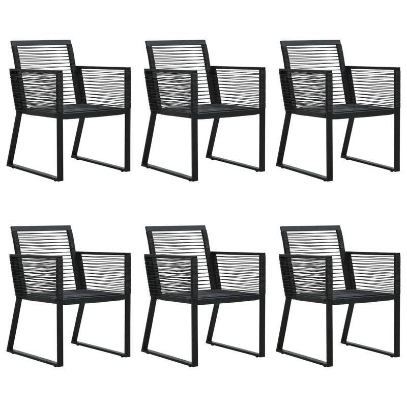 7 Piece Outdoor Dining Set PVC Rattan Black Payday Deals