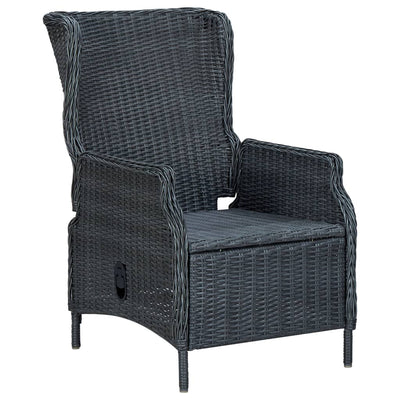 7 Piece Outdoor Dining Set with Cushions Poly Rattan Dark Grey Payday Deals
