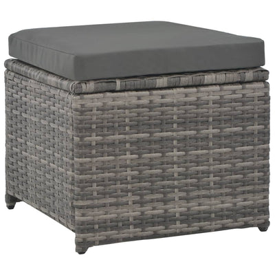 7 Piece Outdoor Dining Set with Cushions Poly Rattan Grey Payday Deals