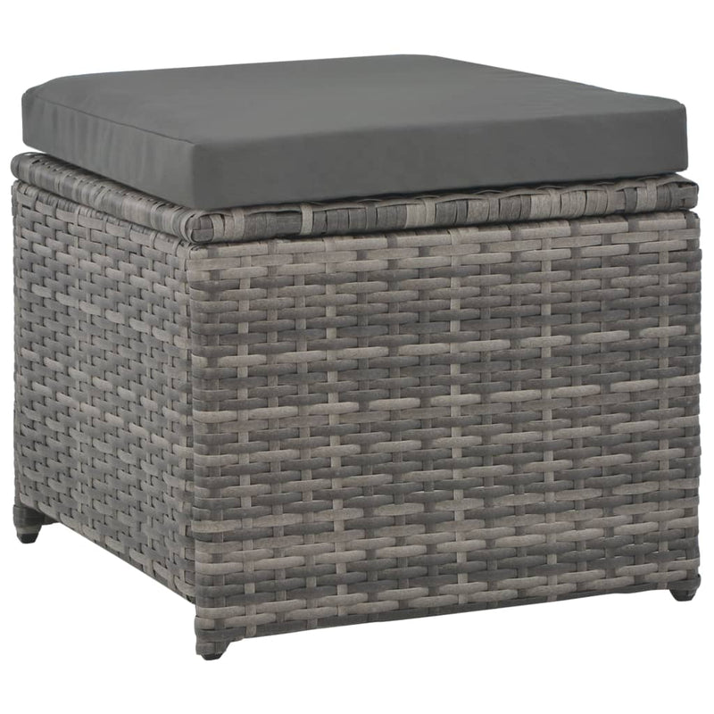 7 Piece Outdoor Dining Set with Cushions Poly Rattan Grey Payday Deals