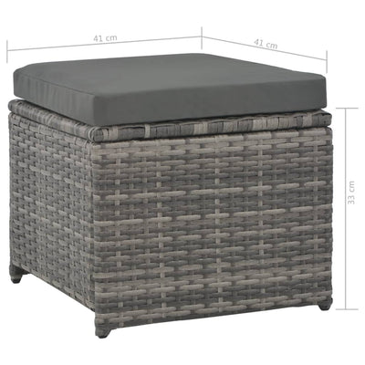 7 Piece Outdoor Dining Set with Cushions Poly Rattan Grey Payday Deals
