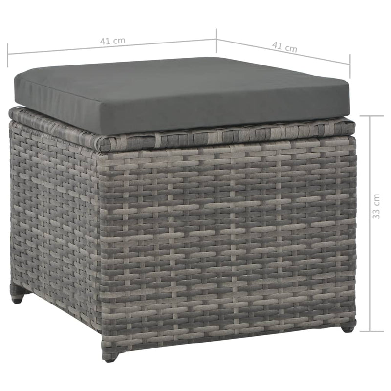 7 Piece Outdoor Dining Set with Cushions Poly Rattan Grey Payday Deals